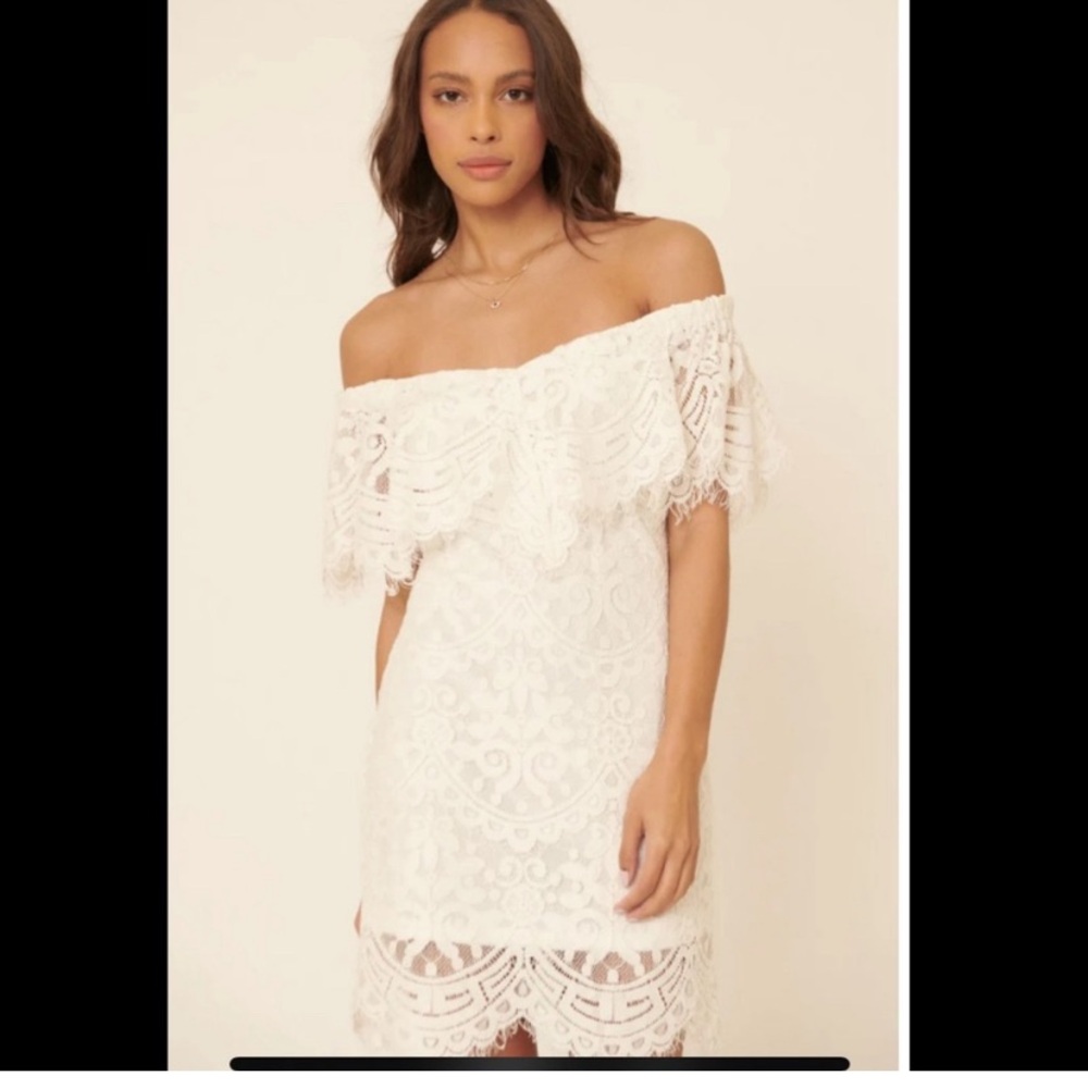 White Lace Off the Shoulder Dress